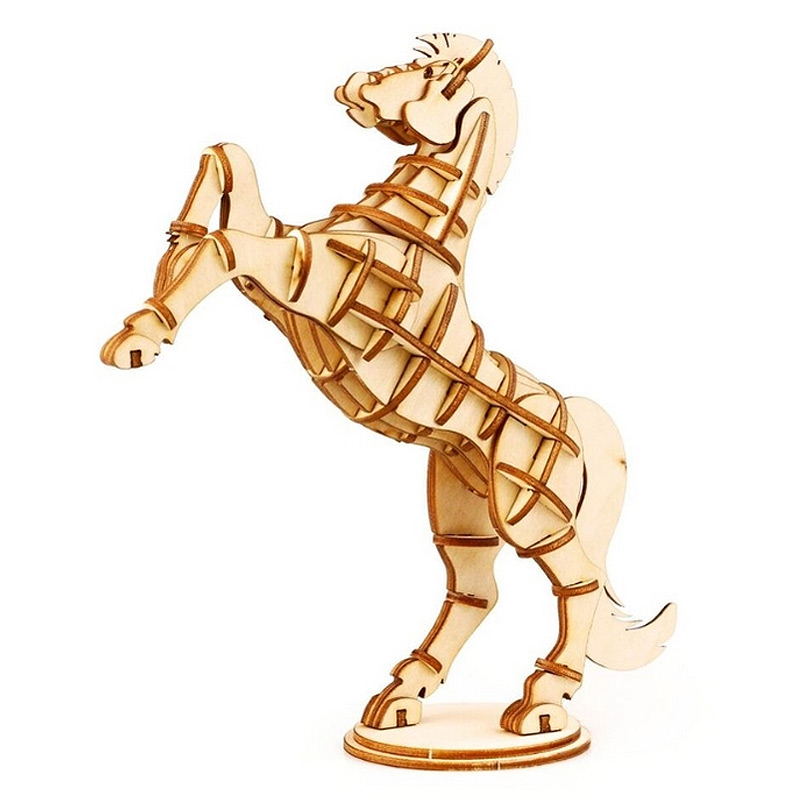 3D bricolage en forme de cheval modèle de Construction assembler Puzzle bois modèle Kit ensemble jouet pour enfants et Audult