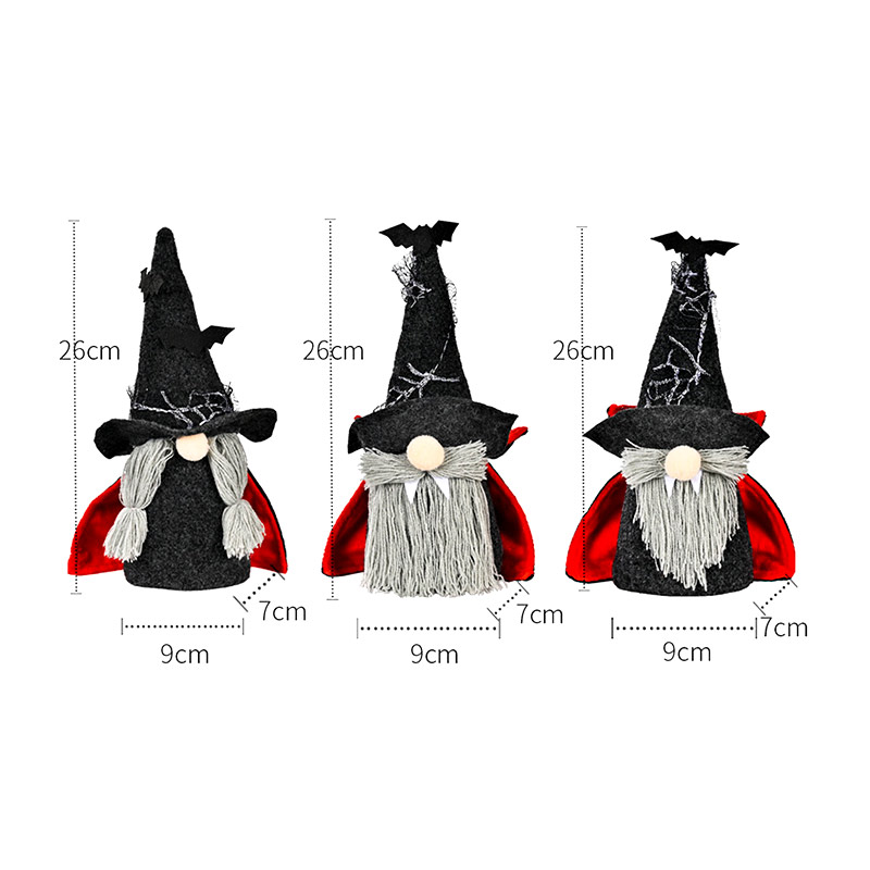 Poupée en peluche Rudolph Gnomes, décoration d'Halloween, sorcière faite à la main gnome scandinave suédois Tomte Nisse ornements en peluche, décoration de table de fenêtre de fête à la maison elfe nain, cadeau d'anniversaire pour enfant