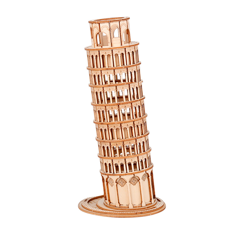 Difficile Pizza Leaning Tower assemblé à la main en trois dimensions modèle 3D à grande échelle ancien bâtiment garçons jouets de puzzle très difficiles