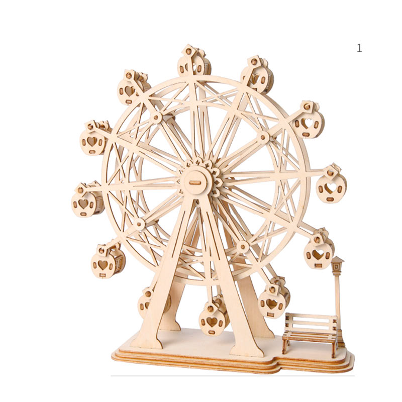 Grande roue 3D puzzle en bois en trois dimensions cadeau d'anniversaire jouets pour enfants