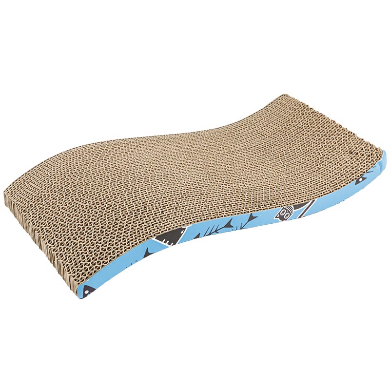 Tapis à gratter en carton ondulé recyclé pour chat Tapis à gratter pour chat en forme de vague avec herbe à chat