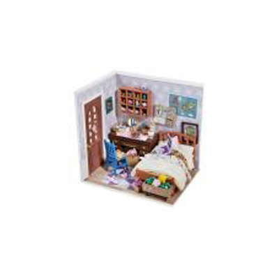 Maison de poupée miniature bricolage avec ensemble de meubles avec LED, petit kit de maison de construction, kits de serre en bois, meilleur cadeau pour les enfants (chambre d'Anne)