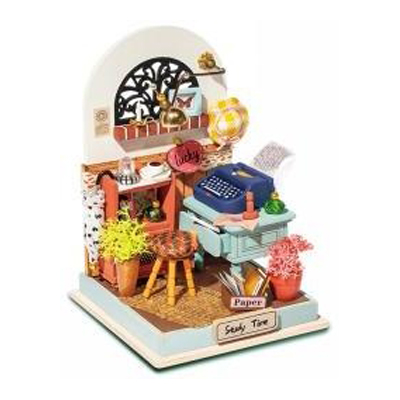 Bricolage Mini maison en bois avec couvercle anti-poussière, meubles, puce de musique et outil d'assemblage Blossom Whisper