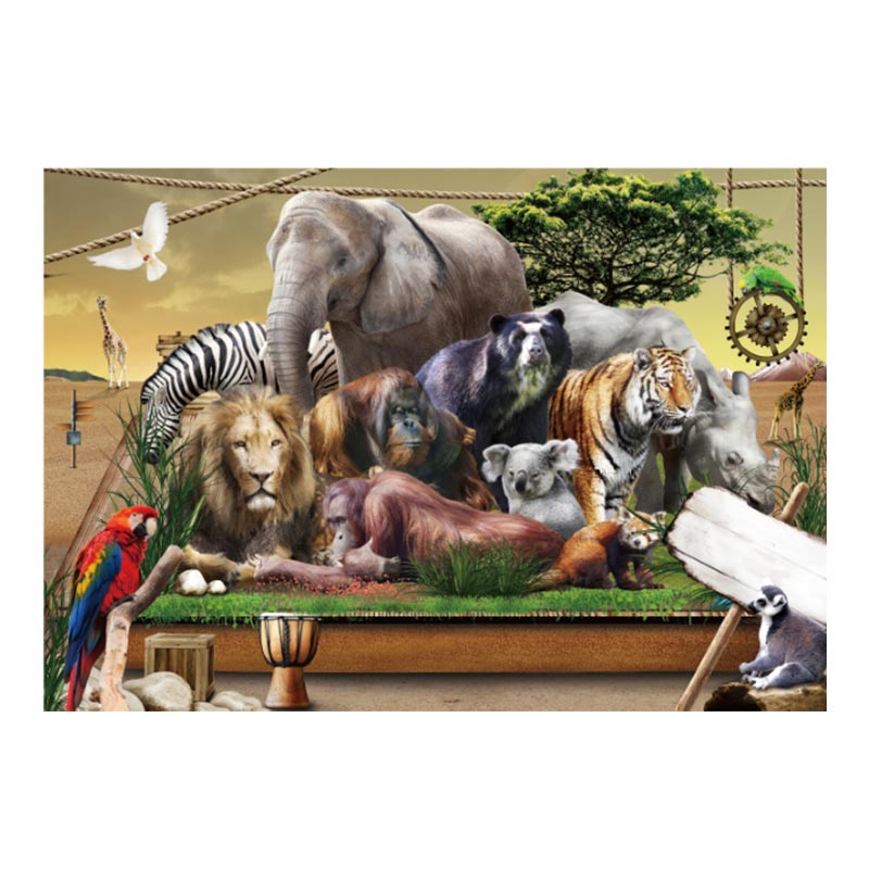 Puzzle plat 2D 500pcs pour enfants à partir de 12 ans + cadeau et décoration de la série animaux et zoo pour adulte