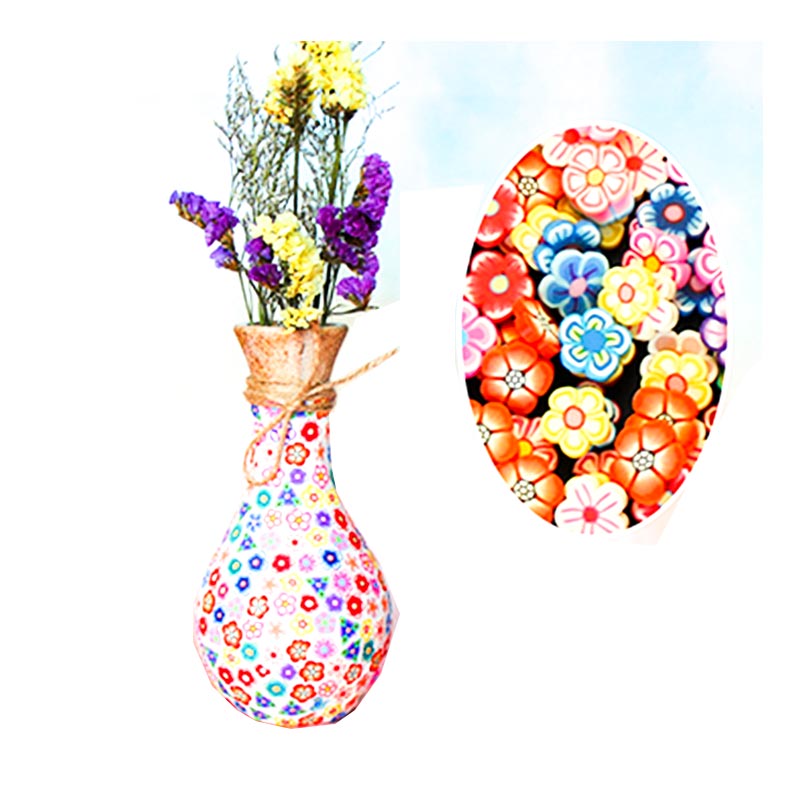 Polymère Argile Artisanat Vase Mosaïque Style Floral Sourire Noël Fruit Conception Cadeau Créatif Décor À La Maison Grande Petite Taille Fleur Artificielle Fleur Fraîche