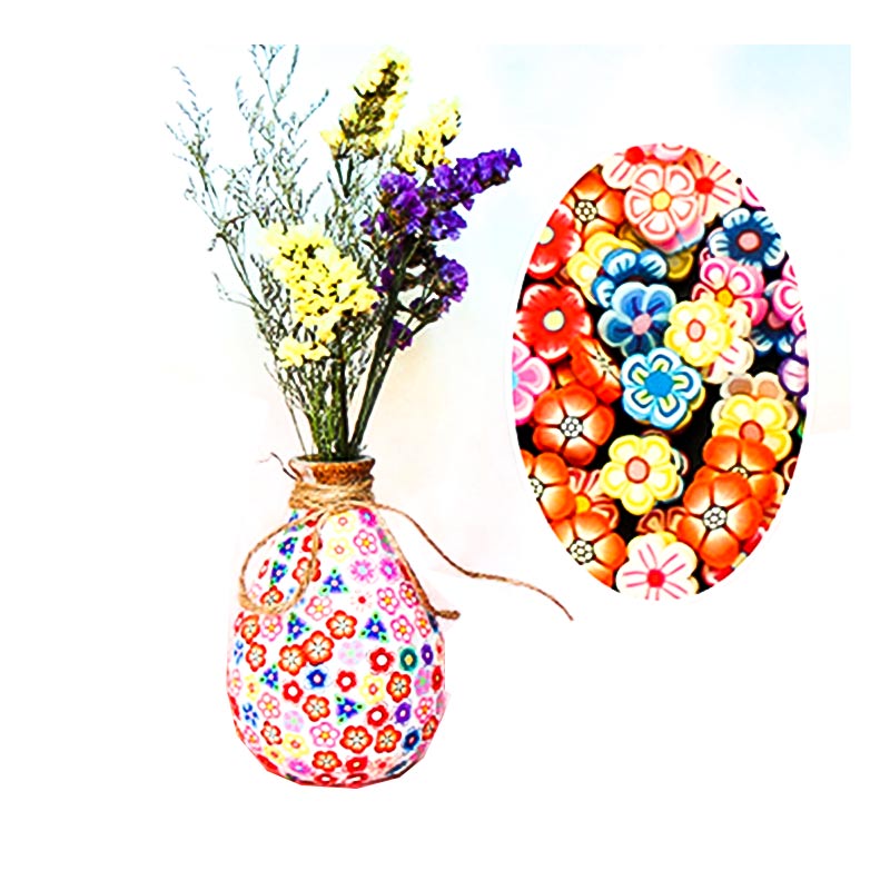 Polymère Argile Artisanat Vase Mosaïque Style Floral Sourire Noël Fruit Conception Cadeau Créatif Décor À La Maison Grande Petite Taille Fleur Artificielle Fleur Fraîche