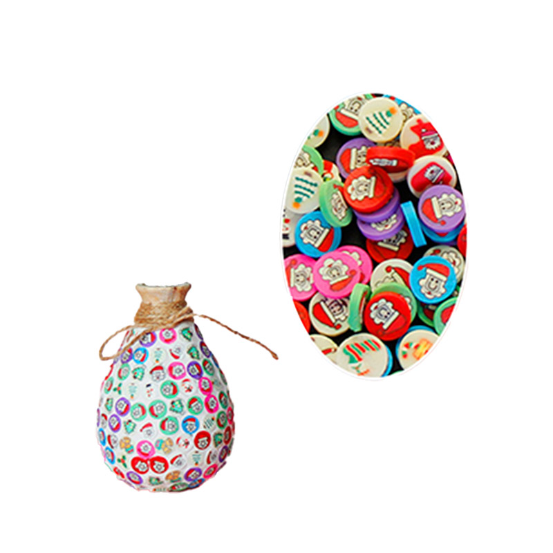 Polymère Argile Artisanat Vase Mosaïque Style Floral Sourire Noël Fruit Conception Cadeau Créatif Décor À La Maison Grande Petite Taille Fleur Artificielle Fleur Fraîche