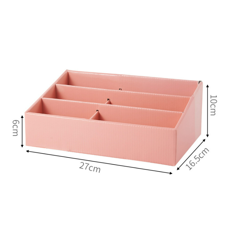 Boîte de rangement organisateurs de bureau rose/bleu multifonctionnel papier kraft écologique