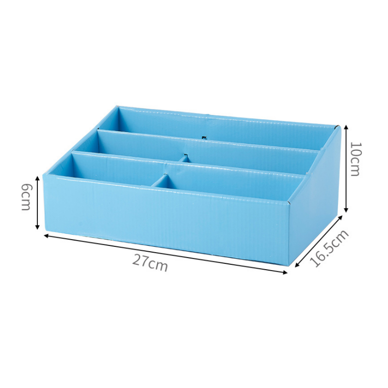 Boîte de rangement organisateurs de bureau rose/bleu multifonctionnel papier kraft écologique