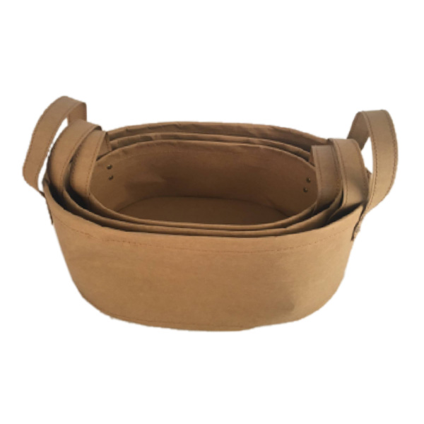 Panier de rangement étanche en papier kraft, rangement pour la maison, pot de fleurs en papier avec poignées, pots de jardin, jardinières, sac de rangement polyvalent, décoration intérieure