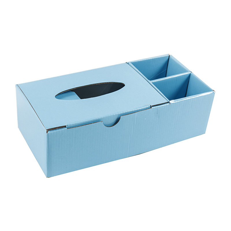 Boîte de rangement organisateurs de bureau rose/bleu multifonctionnel papier kraft écologique