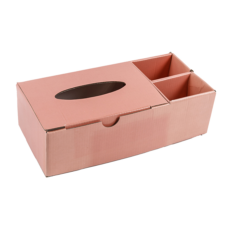 Boîte de rangement organisateurs de bureau rose/bleu multifonctionnel papier kraft écologique