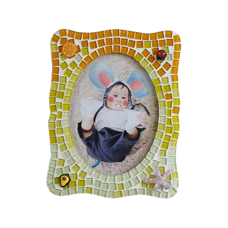 Céramique Bricolage Mosaïque Cadre Photo En Bois, Sac De Matériel Créatif Fait À La Main Petit Patch Enfants Boutique Parent-Enfant Cadeaux, Souvenir Mémorable