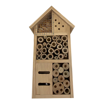 Maison d'abeille en bois pour la décoration extérieure d'habitat d'insecte naturel vivant d'abeille de jardin