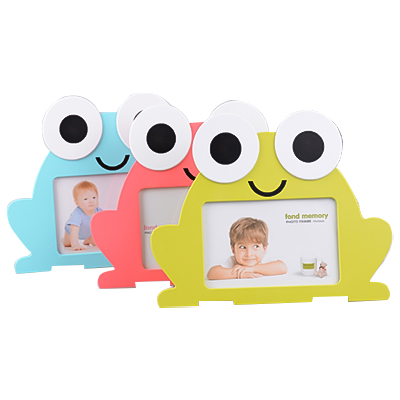 Image de dessin animé de bureau de cadre photo en PVC mignon en forme de grenouille pour les enfants