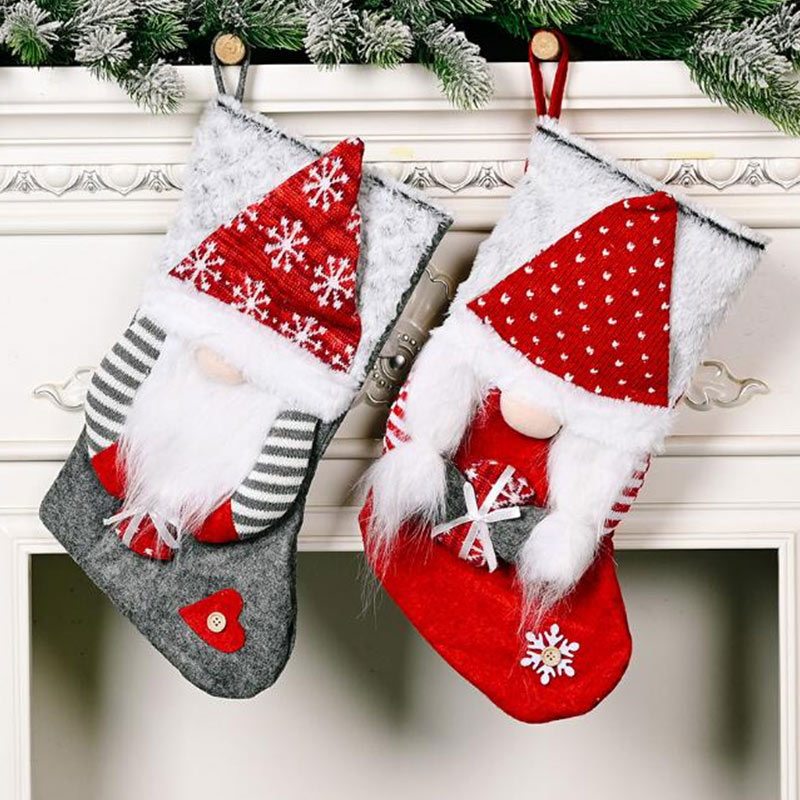 Chaussettes de Noël avec décoration du Père Noël Deux styles peuvent être accrochés à l'arbre