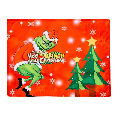 Tapis de table motif Grinch pour Noël doux au toucher meilleure qualité couleur vive