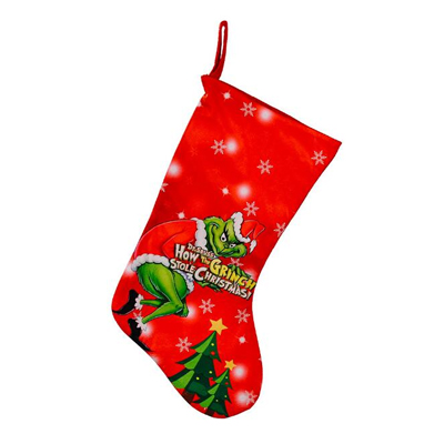 Motif Grinch Stock de Noël pour Noël Soft Touch Meilleure qualité Couleur vive